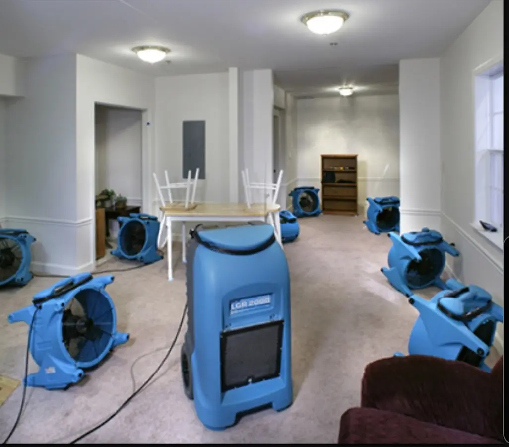 Air movers and dehumidifier setup for Water Extraction & Removal in Ballwin